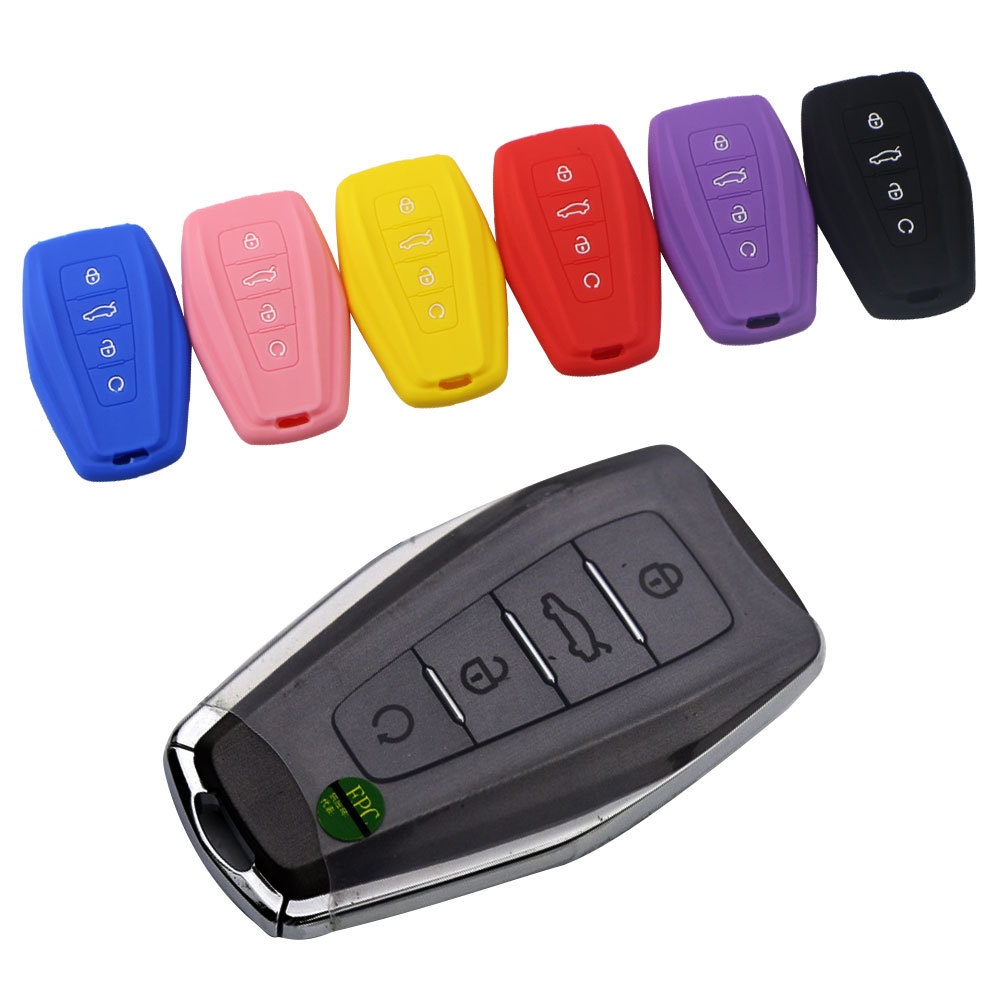 เคสกุญแจรถสําหรับ Geely Emgrand X7 EX7 Coolray RIDDARA RD6 Radar TX4 สําหรับ Proton X50 ซิลิโคน 4 ปุ่มฝาครอบ Fob Acc.