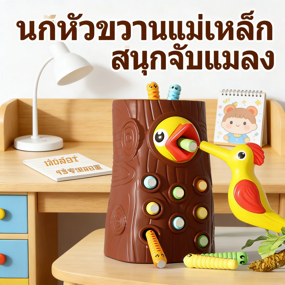เล่นแม่เหล็กนกหัวขวานเหล็กมือของแม่เหล็กเด็กเล่นประสานงานจับของ