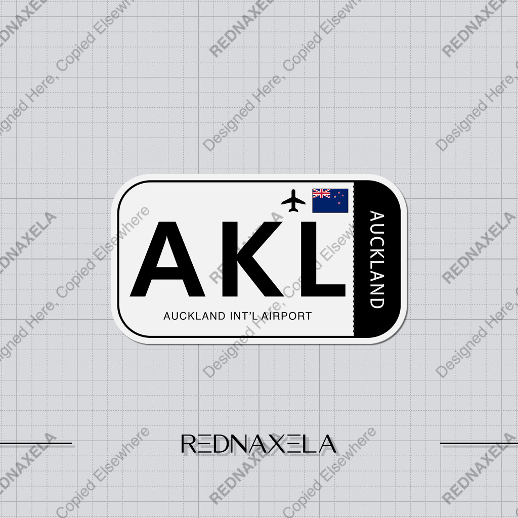 Auckland International Airport Code AKL Sign Sticker สติ๊กเกอร์ไวนิล