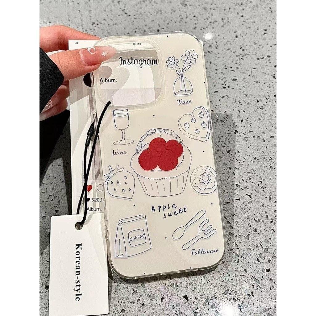 INS Blue Line Graffiti สตรอเบอร์รี่ IMD เคสโทรศัพท์สองชั้นสําหรับ Samsung S24 S22 S21 S23 S25 S25FE 