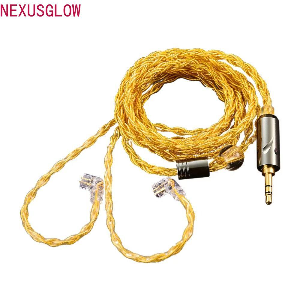 NEXUSGLOW QKZ T1 สายหูฟัง, 8-Strand Silver Plated KZ สายหูฟัง, เปลี่ยนแจ็ค 3.5 มม.อัพเกรดสาย 0.75 มม