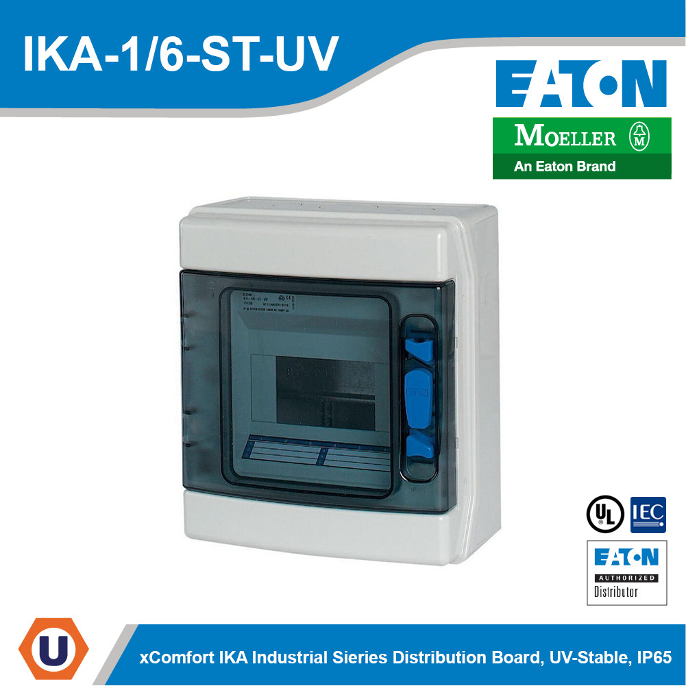 EATON IKA Consumer Unit Industrial Distribution Board, IP65+clamps | IKA-1/6-ST-UV | Ucanbuys