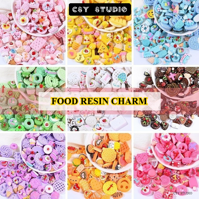 อาหาร Charms Miniature Ice-Cream เรซิ่น Charms ไม่มีรูครีมกาว Decoden DIY เคสโทรศัพท์คลิปผม Guka พวง