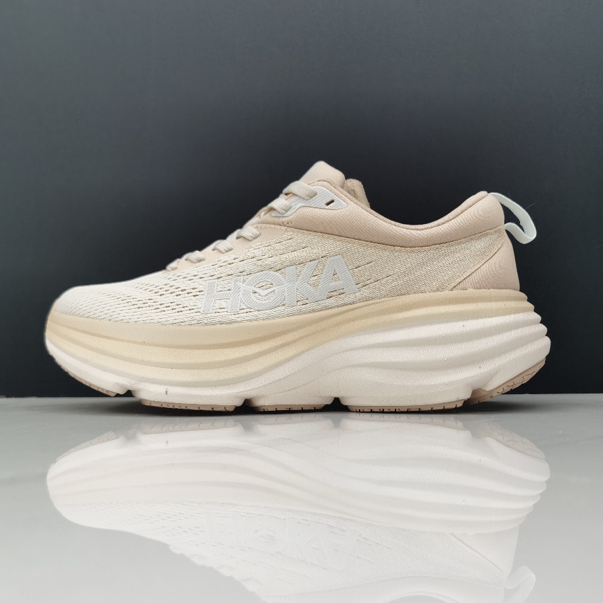 HOKA Bondi 8 ผู้ชายและผู้หญิง รองเท้าวิ่งเบาะมืออาชีพ พื้นหนาพิเศษ TH3R รองเท้า 5J7H