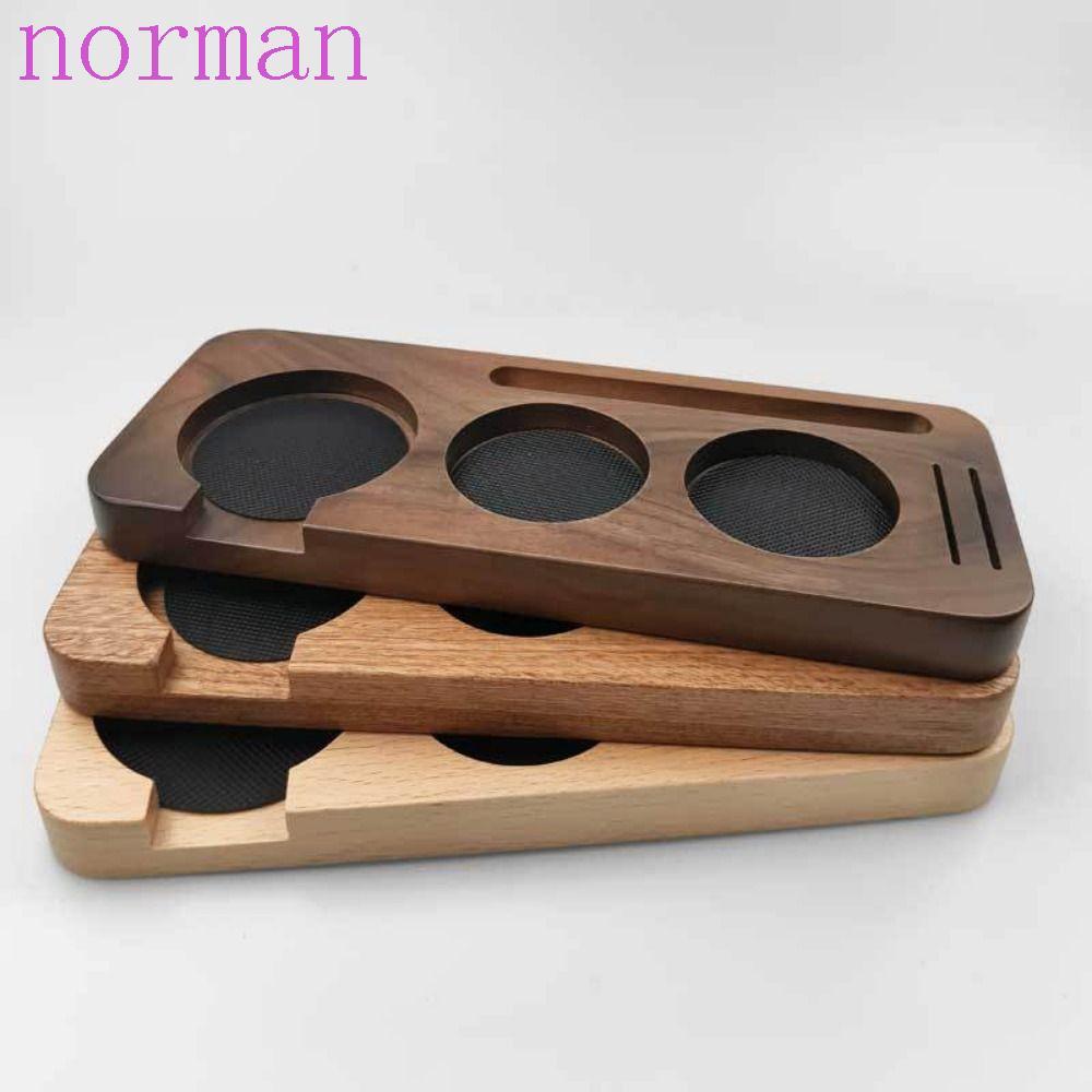 NORMAN สถานีจับกาแฟ,ไม้ 51/58 มม.Tamping Station Holder,มัลติฟังก์ชั่ทนทานReusable 3 Slot Espresso T