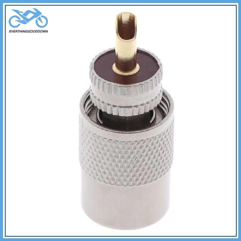EVER 1PCS UHF PL259 ปลั๊กชายตรง Solder Connector อะแดปเตอร์สําหรับ RG8U RG58-3 TH