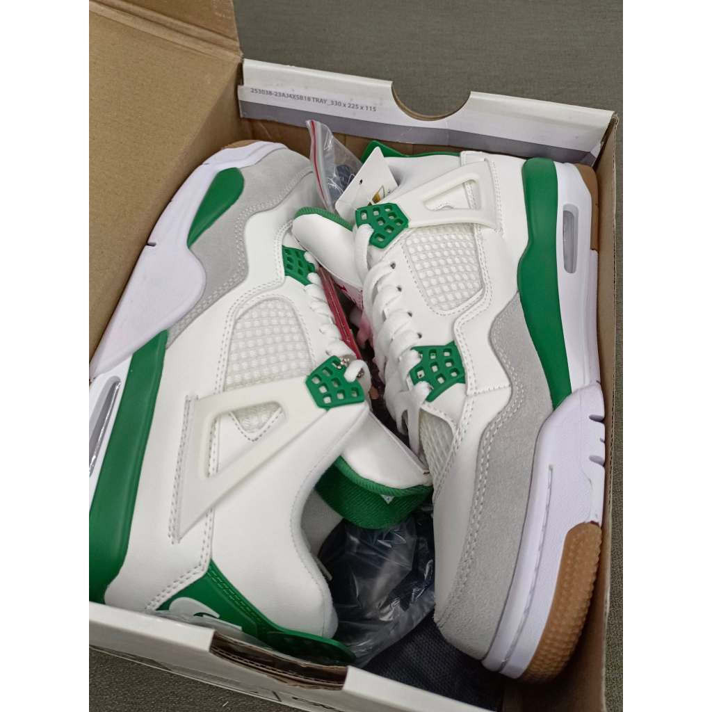 2026 ใหม่-Jordan 4 สําหรับผู้ชายและผู้หญิง Pine Green Casual/รองเท้าบาสเก็ตบอล IH6F W73L