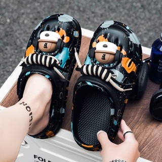 รองเท้าผู้ชาย จระเข้ สไตล์ใหม่ส่วนบุคคลรองเท้าสวนสบายน้ําหนั…