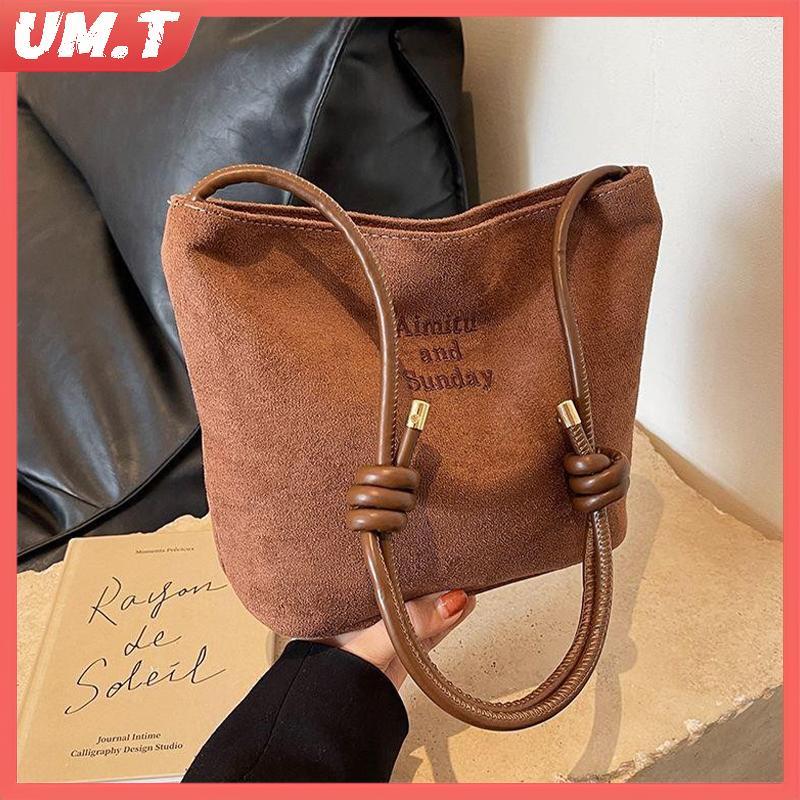 UM.T Suede Women S Tote Bag Buet Bag Fashion One Shoulder Diagonal Cross Bag null