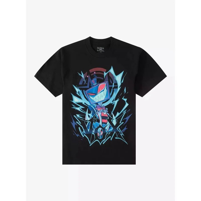 เสื้อยืดลำลองผ้าฝ้ายแท้ทรงโอเวอร์ไซส์ ใส่สบายสำหรับทั้งชายและหญิง ลาย Hazbin Hotel Rosie & Alastor A