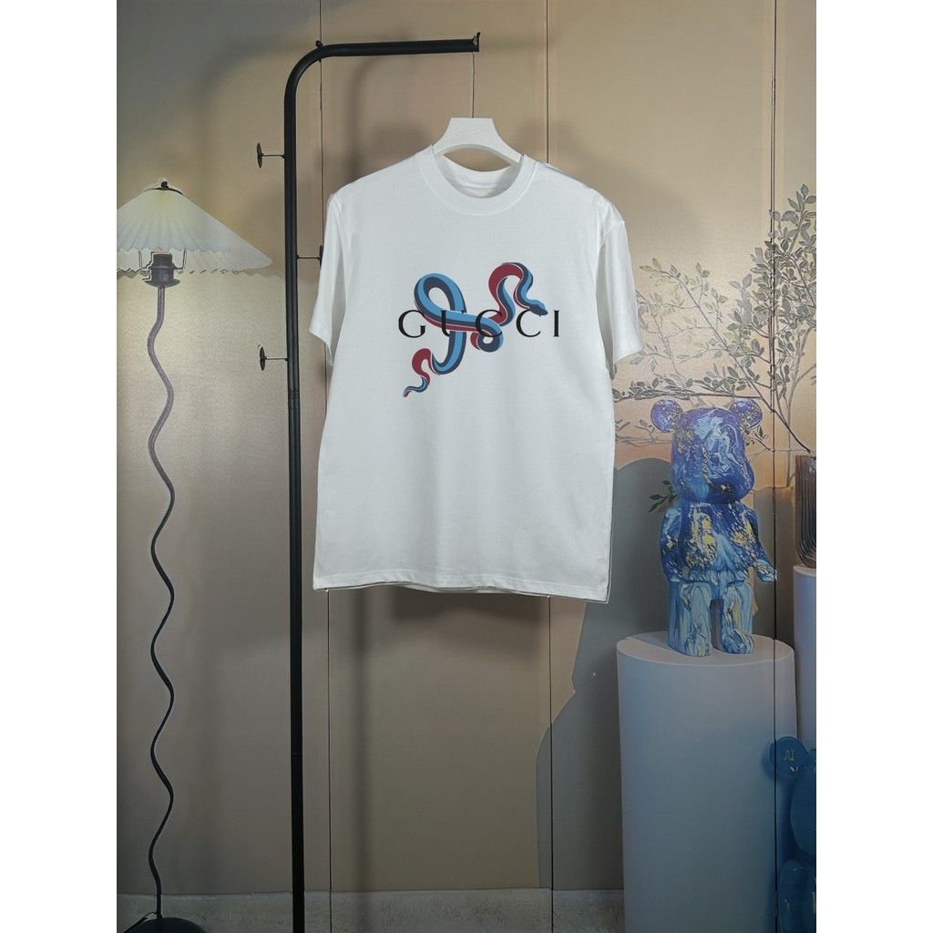 Gucci/GUCCI2026 Classic Round Neck Short-Sleeved T-Shirt Men Women Business Trend All-Match Sports S