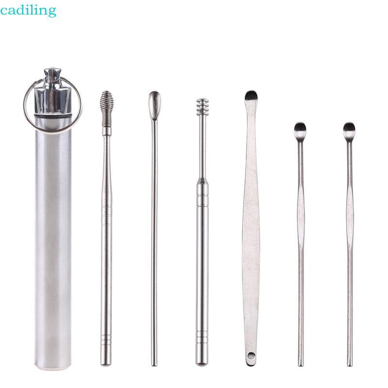 Cadiling ชุดเครื่องมือกำจัดขี้ผึ้ง 6 ชิ้น พร้อมขวดอลูมิเนียม พกพาสะดวก