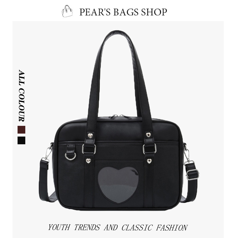 Pearsbags กระเป๋าสะพายไหล่ กระเป๋าถือ JK สไตล์ญี่ปุ่น หนัง PU ใส แฟชั่นสําหรับผู้หญิง