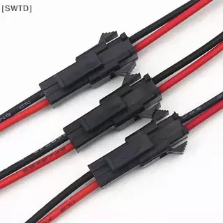 [SWTD] 10 คู่ยาว SM Connector Terminal ปลั๊กสายไฟชายหญิง Splice ขั้วต่อสายไฟสีแดงและ Bla สายไฟ LED ดาวน์ไลท์โคมไฟเพดาน null