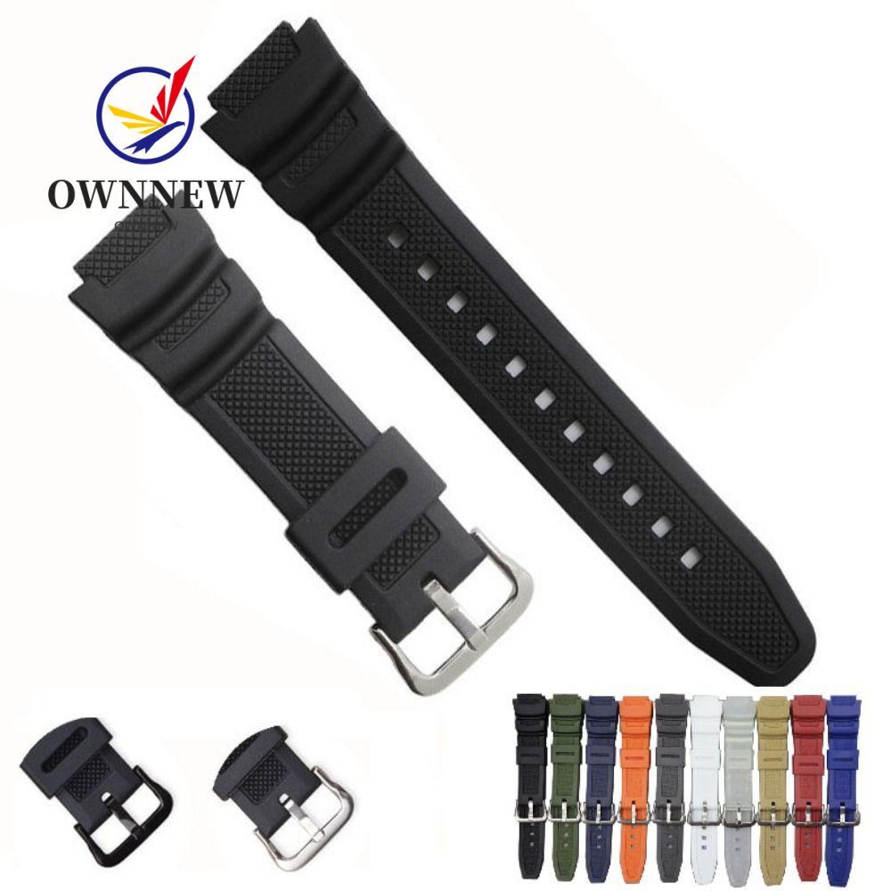 OWNNEW สายซิลิโคน,ขาหัวเข็มขัดผู้ชายผู้หญิงนาฬิกาซิลิโคน WristBand, Universal กีฬา Soft Watchband สําหรับ AE-1200WH AQ-S810W MRW-200H นาฬิกาอุปกรณ์เสริม