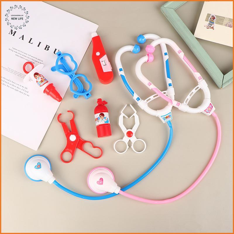 [LS] 7 ชิ้นเด็กเล่นหมอเกมของเล่นเพื่อการศึกษาก่อนวัยเรียนแกล้งแพทย์ชุดเด็กหูฟังคอสเพลย์ของเล่น [PH]