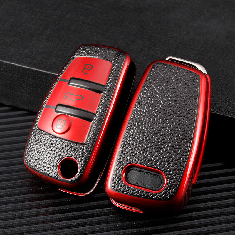 เหมาะสําหรับ Audi 13/14/15/16/17/18/19/20 A3 รถ Q3Q2L หนัง Grain Key Case หัวเข็มขัด