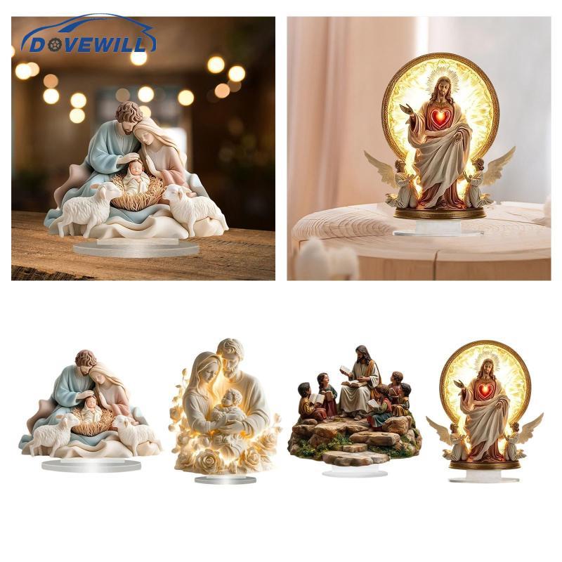 [Dovewill] 2D Jesus Holy Figure ตกแต่งตาราง Centerpiece คอลเลกชันศาสนาตกแต่งบ้านสําหรับตู้ชั้นวางหนั