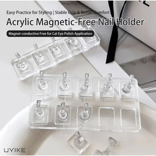 ( แท่นฝึกทำเล็บ พร้อมถาดวาง สีใส ) Nail Training Stand Grid สำหรับเพ้นท์เล็บ ทำตัวอย่างสีเล็บ หัดทำเล็บ อุปกรณ์ทำเล็บ