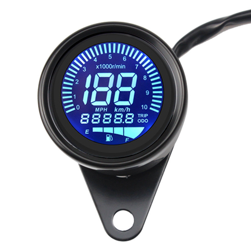 อุปกรณ์มอเตอร์ไซค์ ดัดแปลงรถจักรยานยนต์สากล Speedometer Backlight LCD Digital Tachometer เครื่องวัดร