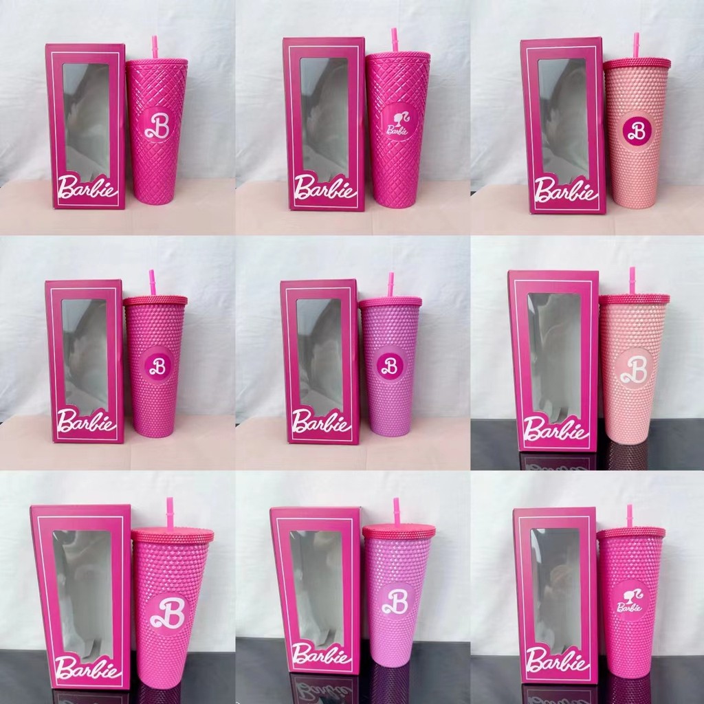 Gem Vietnam baby Thailand Ready Stock Water Cup Barbie Straw Cup Box Cup Cup Handy Plastic Cup Doubl