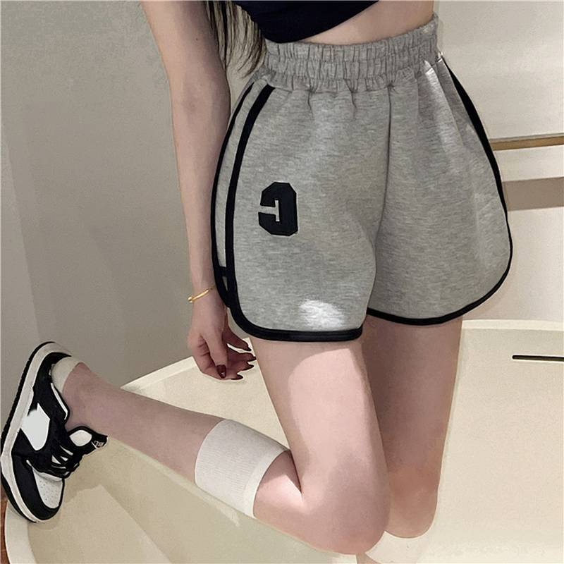 Summer Women's Sports Short Pants Trousers with an Elasticated Waist High Waist Casual Wide Leg Pant