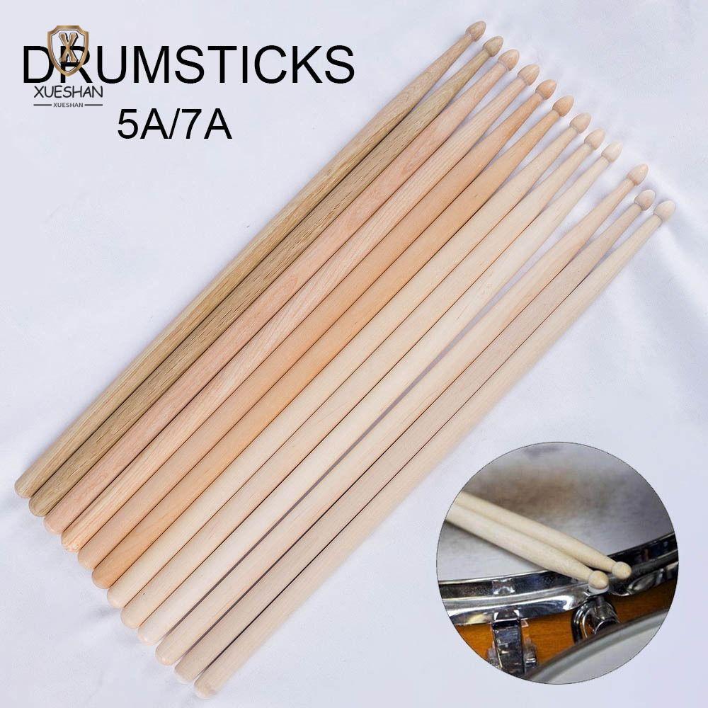 XUESHAN ไม้กลอง, ไม้ 5A/7A, คลาสสิก 1 คู่ Professional Oak Drum Set Drum
