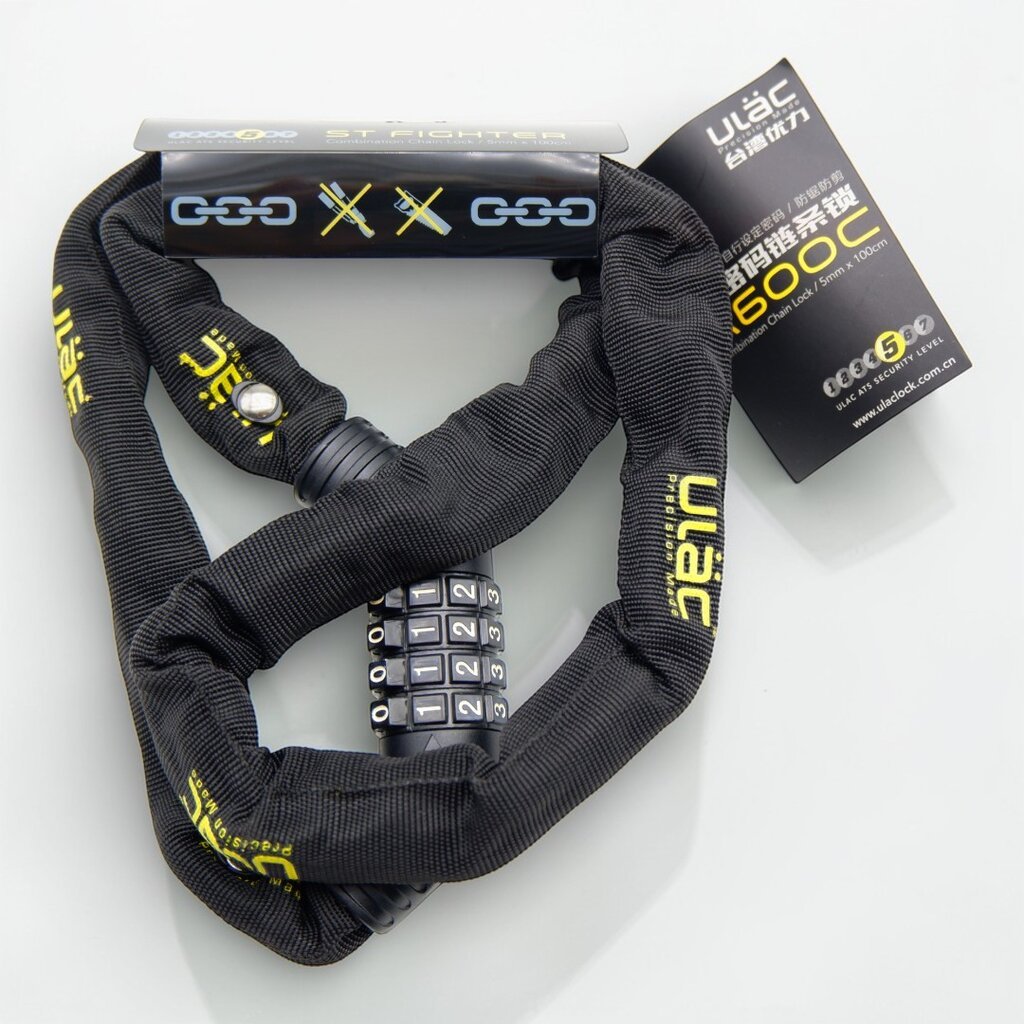 สายล็อคจักรยานโซ่ 4 รหัส ULAC รุ่น A600C เปลี่ยนรหัสได้