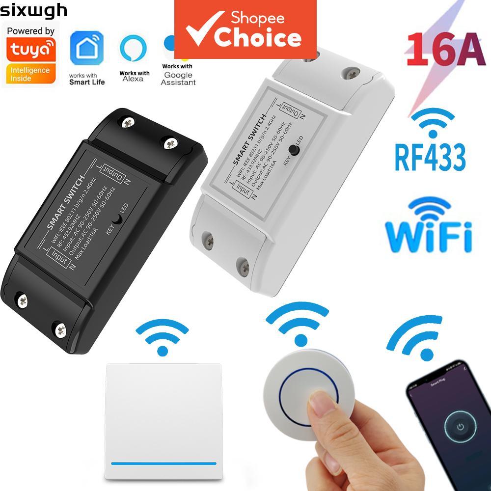 WiFi สมาร์ทสวิทช์ 16A Tuya ควบคุมเสียงไร้สายสําหรับ Alexa Google Home Security สวิทช์