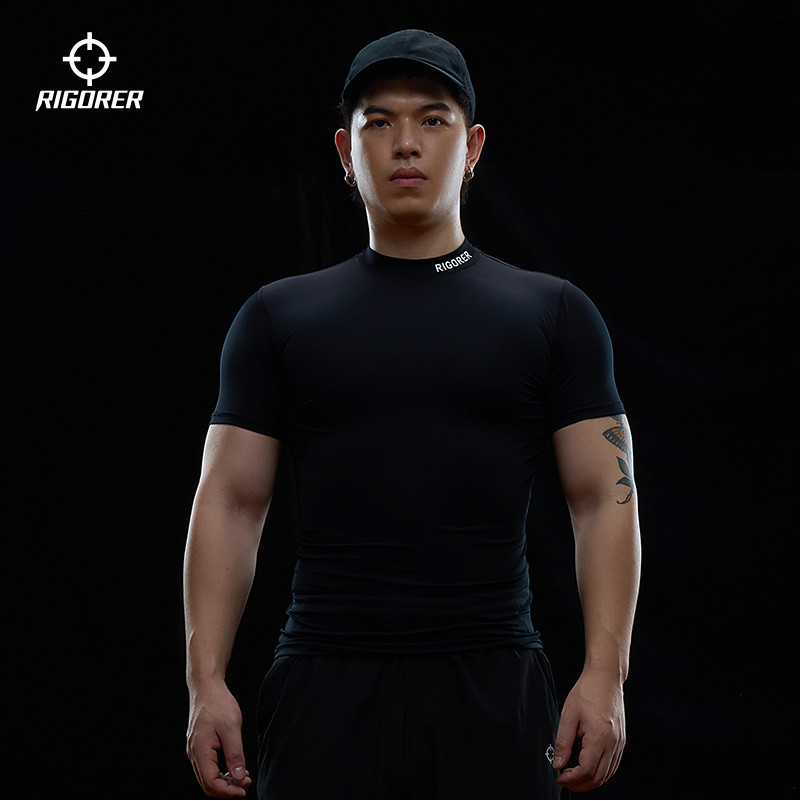 Rigorer เสื้อกีฬารัดรูปรุ่น สำหรับผู้ชาย แขนสั้น แห้งไว สวมใส่ง่ายขณะออกกำลังกาย