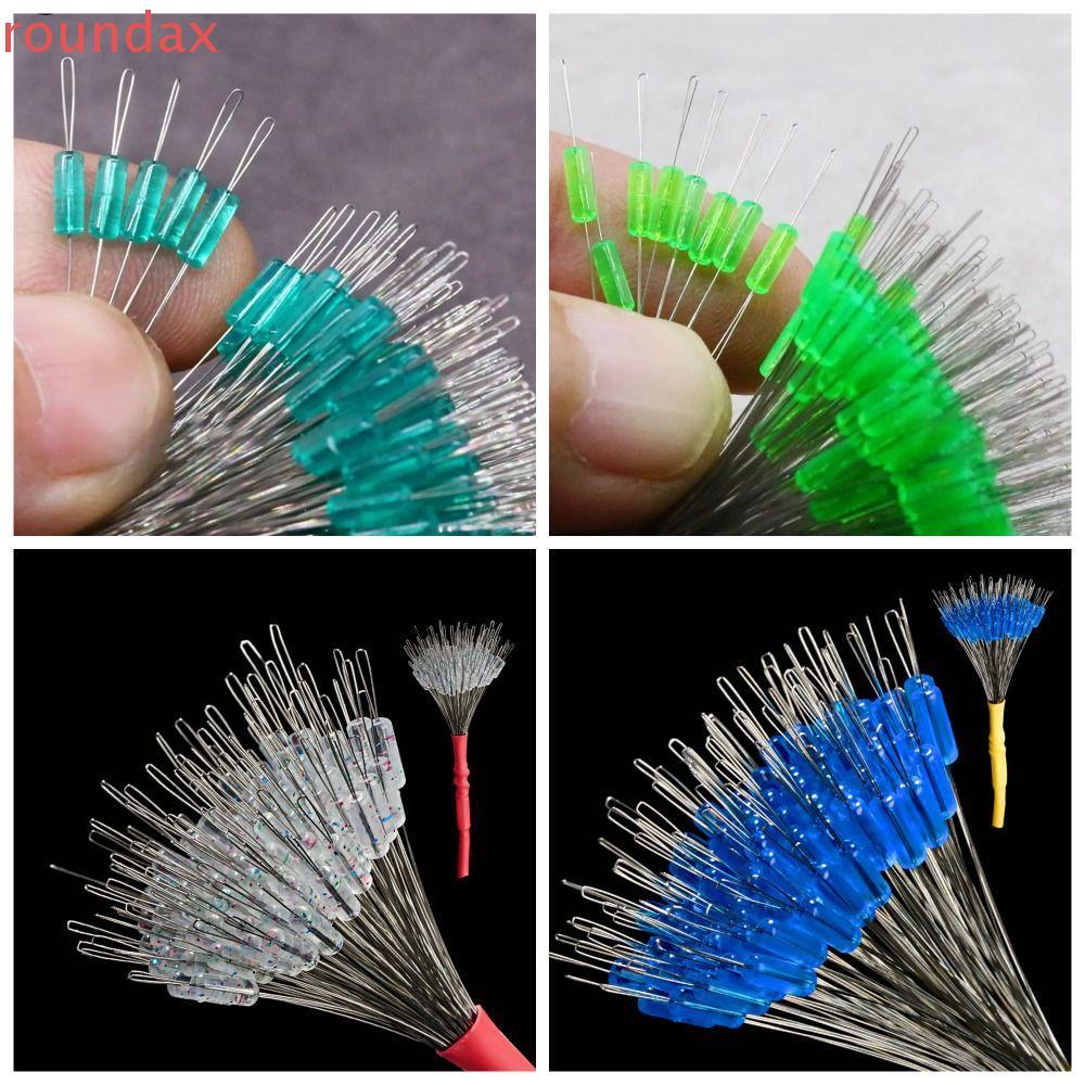 ROUNDAX 100pcs Fishing Space Beans, 5 ขนาดซิลิโคนสายตกปลา Stopper, อุปกรณ์ตกปลาโปร่งใสวัตถุยักษ์ตกปลา Bobber Float ตกปลากลางแจ้ง