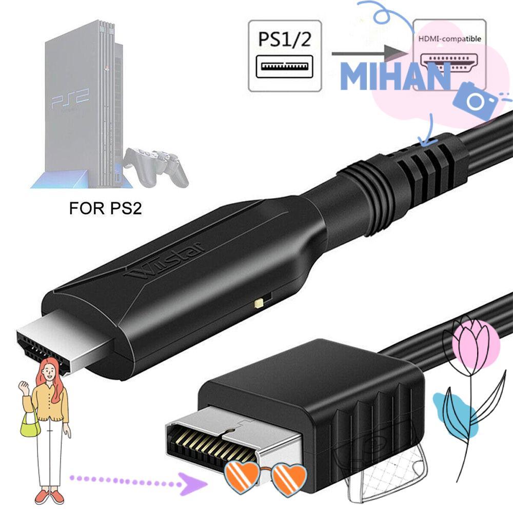 MIHAN PS2 เป็นอะแดปเตอร์ HDMI PC HDTV สาย Full HD Adapte สาย HDMI PS2/PS1 ถึง HDMI