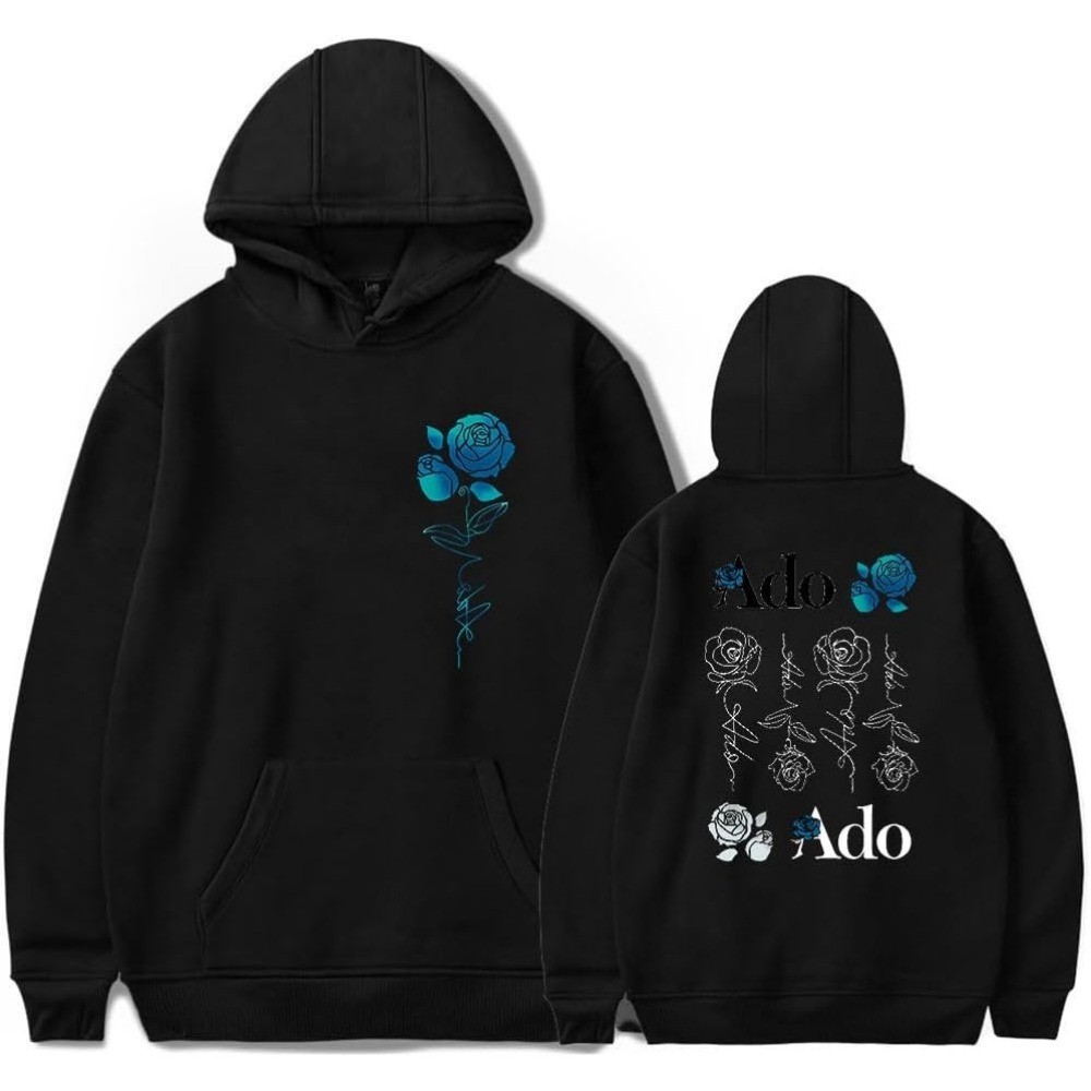 Blue rose velvet warm casual hoodie