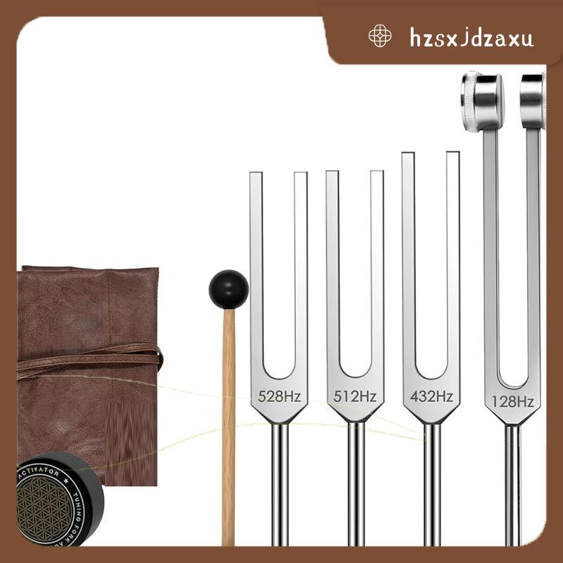 hzsxjdzaxuTunning Fork Set - 128Hz 432Hz 512Hz 528Hz Weighted & Unweighted ความถี่เครื่องมือพร้อม Ac
