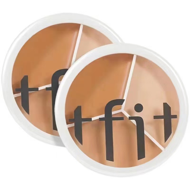((บรรจุภัณฑ์ใหม่) TFIT Tricolor คอนซีลเลอร์ 15g คอนซีลเลอร์ Palette ปกปิดจุดใบหน้ารอยสิว Smooth คอนซ
