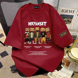 UT shop เสื้อยืด oversize ผ้าCotton 100% คอกลม เสื้อแฟชั่น 'MRVANSET' สบายและนุ่ม แขนสั้น ฤดูร้อน S-3XL