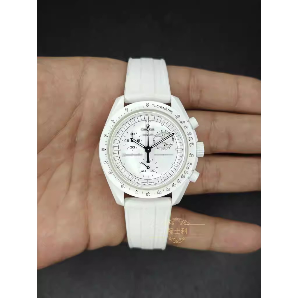[Strap] เหมาะสําหรับ omega swatch omega Joint Strap FKM Fluoride Rubber swatch omega Snoopy Moon Ear