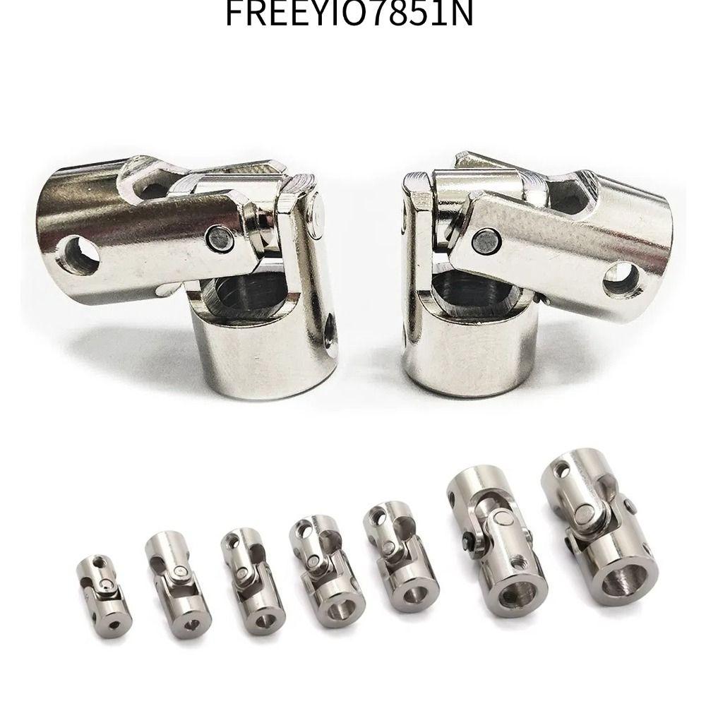 FREEYIO7851N มอเตอร์เชื่อมต่อ, เงิน 2.3/3/4/5/6/8/10/12 มม. Cardan Joint, Universal โลหะหลายขนาด Joi