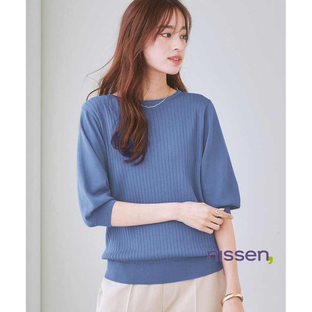 เสื้อถักคоกว้าง แขนพัฟ ระบายอากาศดี สัมผัสเย็น กัน UV ซักเครื่องได้ ทรงหลวม มีไซส์ใหญ่
