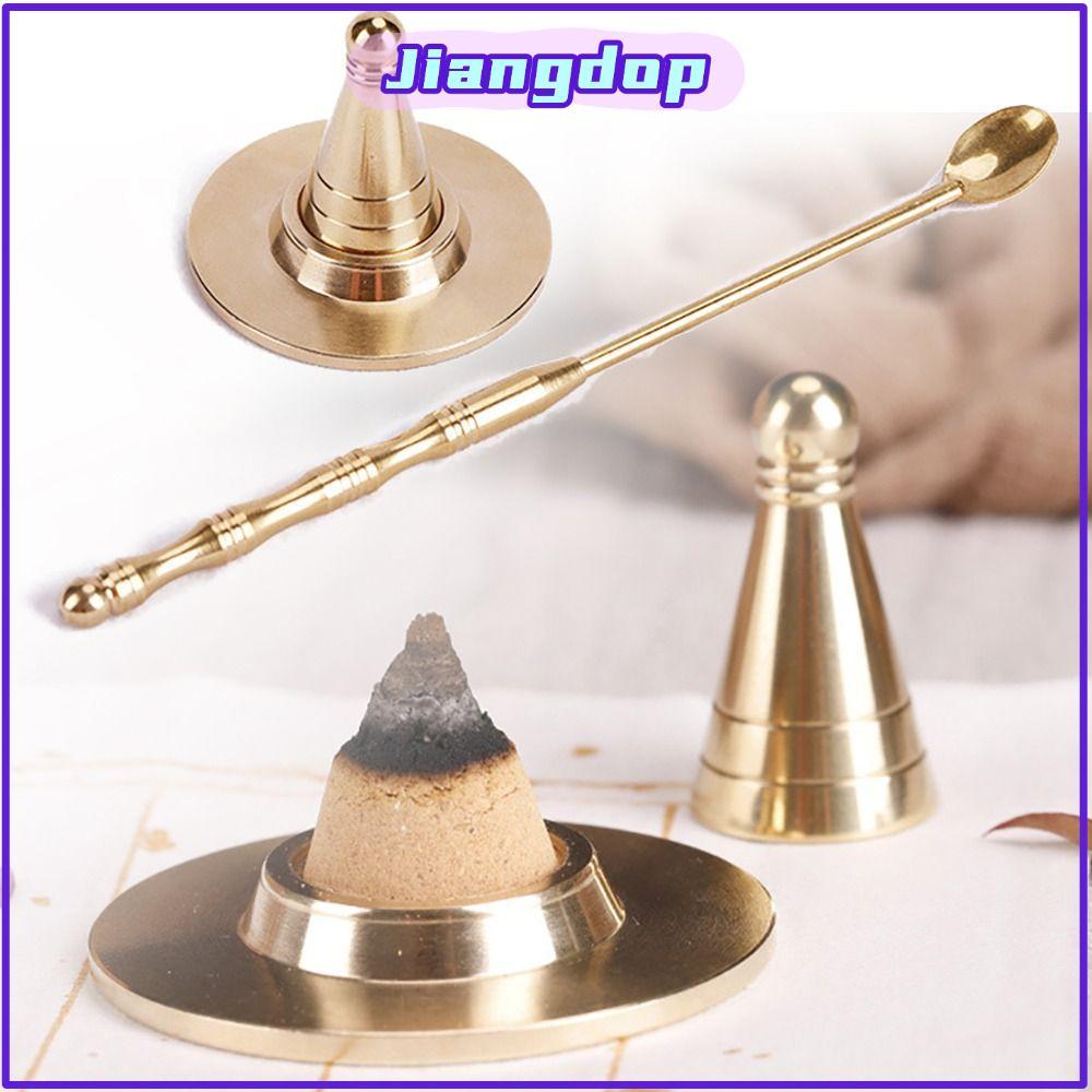 JIANG กระถางธูป, ทองแดงบริสุทธิ์ DIY ธูปกรวย Tower ธูปชุด, ทําแม่พิมพ์ตกแต่งบ้านสไตล์จีนโบราณ Retro ทองเหลือง Censer