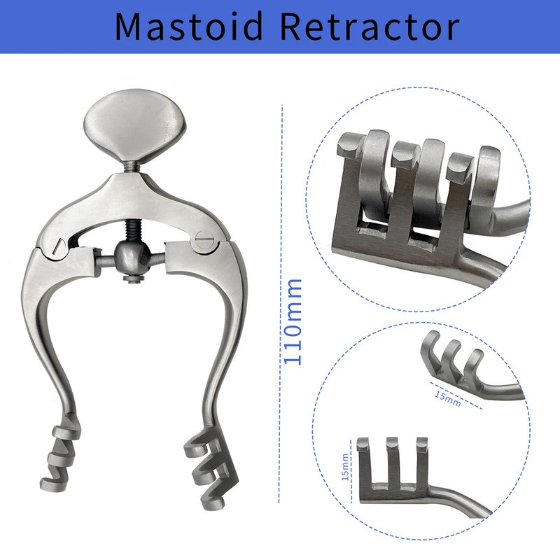 QSWTITAN ศัลยกรรมกระดูกเครื่องมือสมอง Posterior Cranium Retractors 10 ซม.3x3 Blunt Neuroศัลยกรรมเครื
