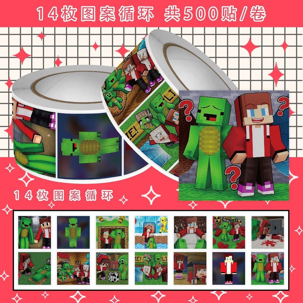 MC Minecraft Jet Maggie Roll Stickers Fun Cartoon Avatar MC สติ๊กเกอร์คู่มือตกแต่งทําลาย