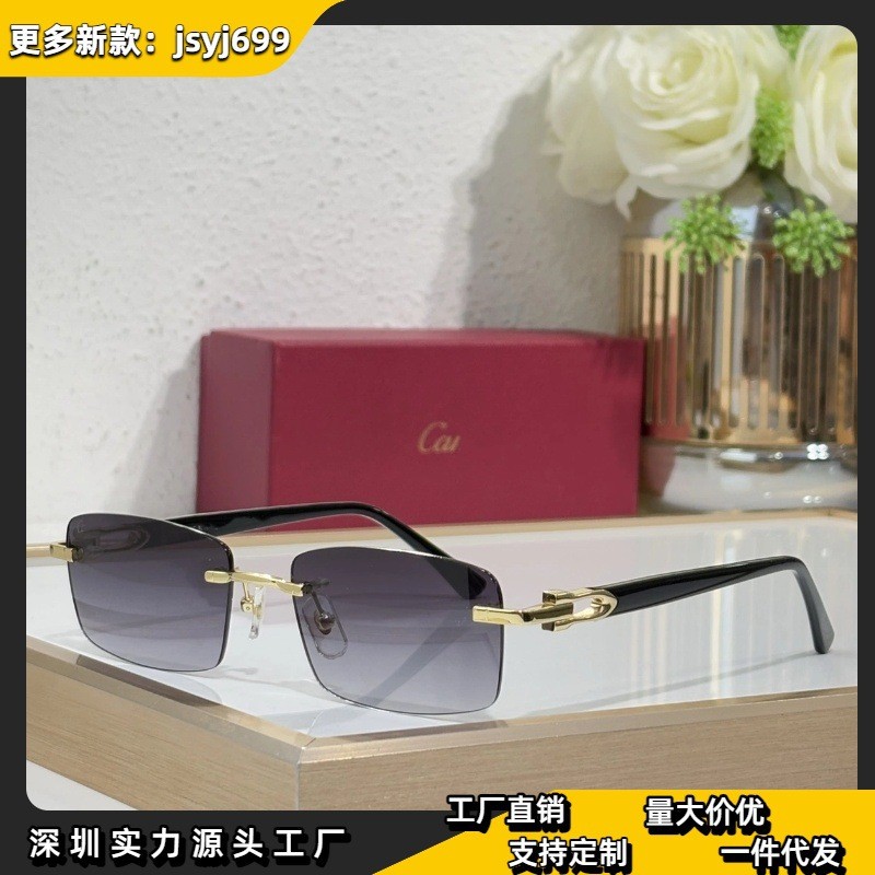 ใหม่ Kajia Frameless ขนาดเล็กหญิงยุโรปอเมริกัน ins Influencer สไตล์เดียวกันแฟชั่นที่ไม่ซ้ํากันแว่นตา