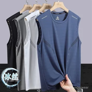 เสื้อกั๊กกีฬาผู้ชาย เสื้อกั๊กออกกําลังกายผู้ชายผ้าเรยอน แบบบาง ระบายอากาศได้ดี เหมาะกับการเล่นกีฬา ฟิตเนส บาสเก็ตบอล