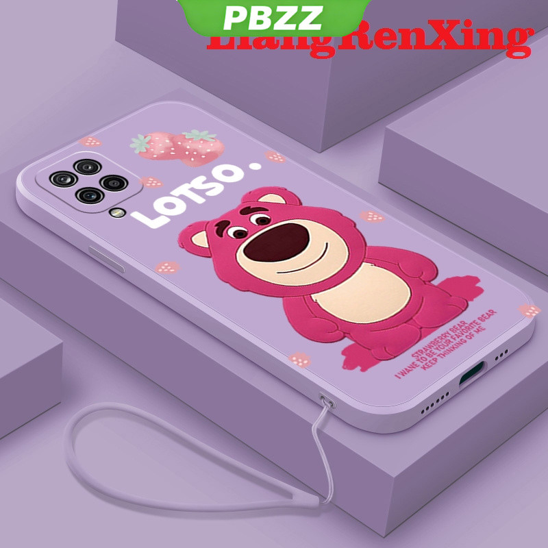 PBZZ เคสโทรศัพท์ เคส samsung a12 samsung a22 4g เคสซิลิโคนนิ่ม ลายหมีสตรอเบอร์รี่ กันกระแทก สําหรับ samsung a12 samsung a22 4g YTHSX01 น่ารัก ลายการ์ตูน กันกระแทก