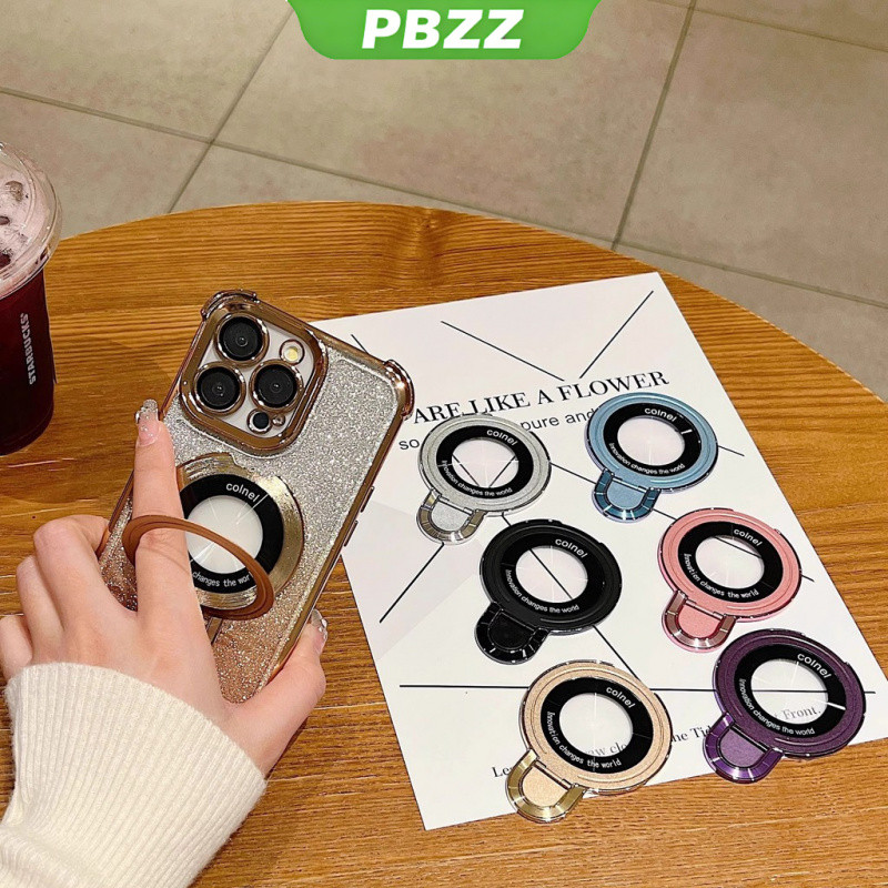 PBZZ สำหรับโทรศัพท์มือถือที่มีวงแหวนยึด ที่วางกระจกแต่งหน้า ขาตั้งหมุนได้ 360 องศา หรูหรา วงแหวนบาง พับได้ อุปกรณ์เสริมโทรศัพท์มือถือใหม่