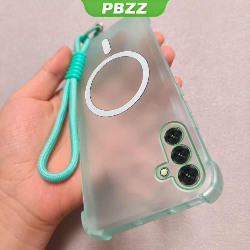 PBZZ SAMSUNG เคสสําหรับSamsung a24 4g a14 a15 a34 5G a26 a56 a54 5G a25 a55 a36 5Gเคสโทรศัพท์Softcaseกันกระแทกออกแบบใหม่ความงามสี่มุมFrosted Semiโปร่งใสพร้อมเชือกเส้นเล็กB