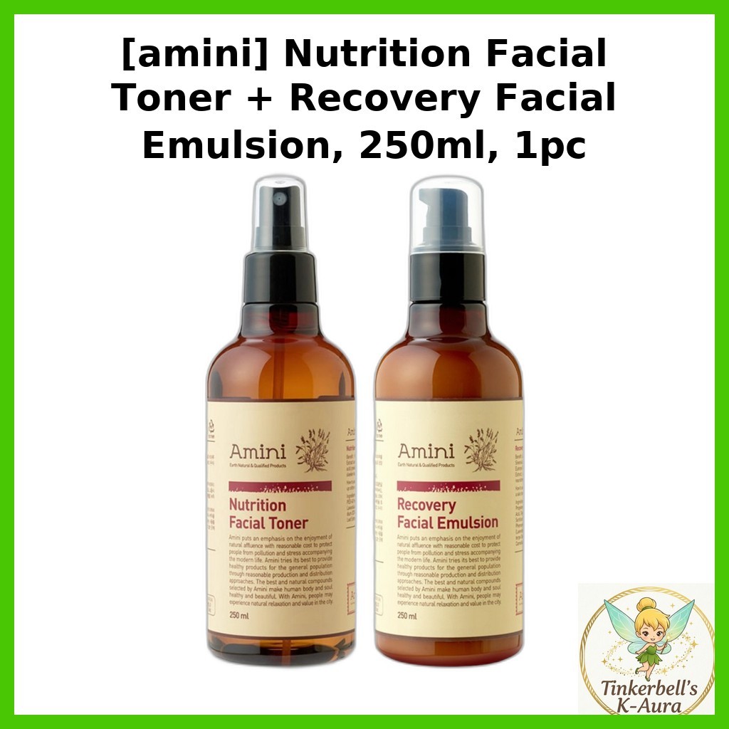 [amini] Nutrition Facial Toner + Recovery Facial Emulsion, 250ml, 1pc / Korean Toner Set / Facial Em