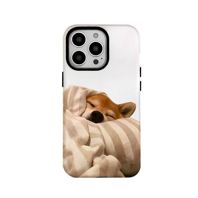 Shiba Inu สําหรับ IPhone16 15 14 13 12 11 Pro Max X XR Xs Max 8 7 6s Plus SE 2020 ฟิล์ม 2-in-1 Hard 
