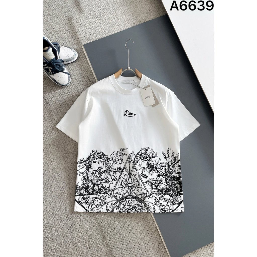 Dior เสื้อเชิ้ตแขนสั้น แฟชั่นอินเทรนด์ รอบคอสบายผิว ใส่ได้ทุกโอกาส